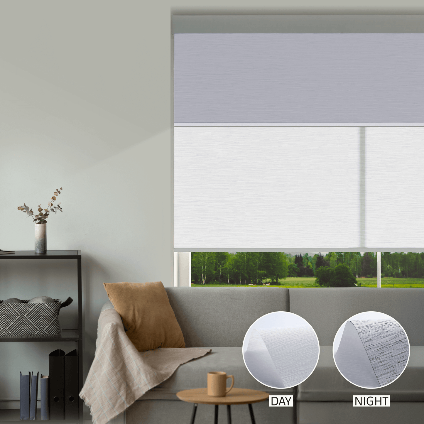 Cross Weave Day & Night Roller (Light Filtering + Blackout)