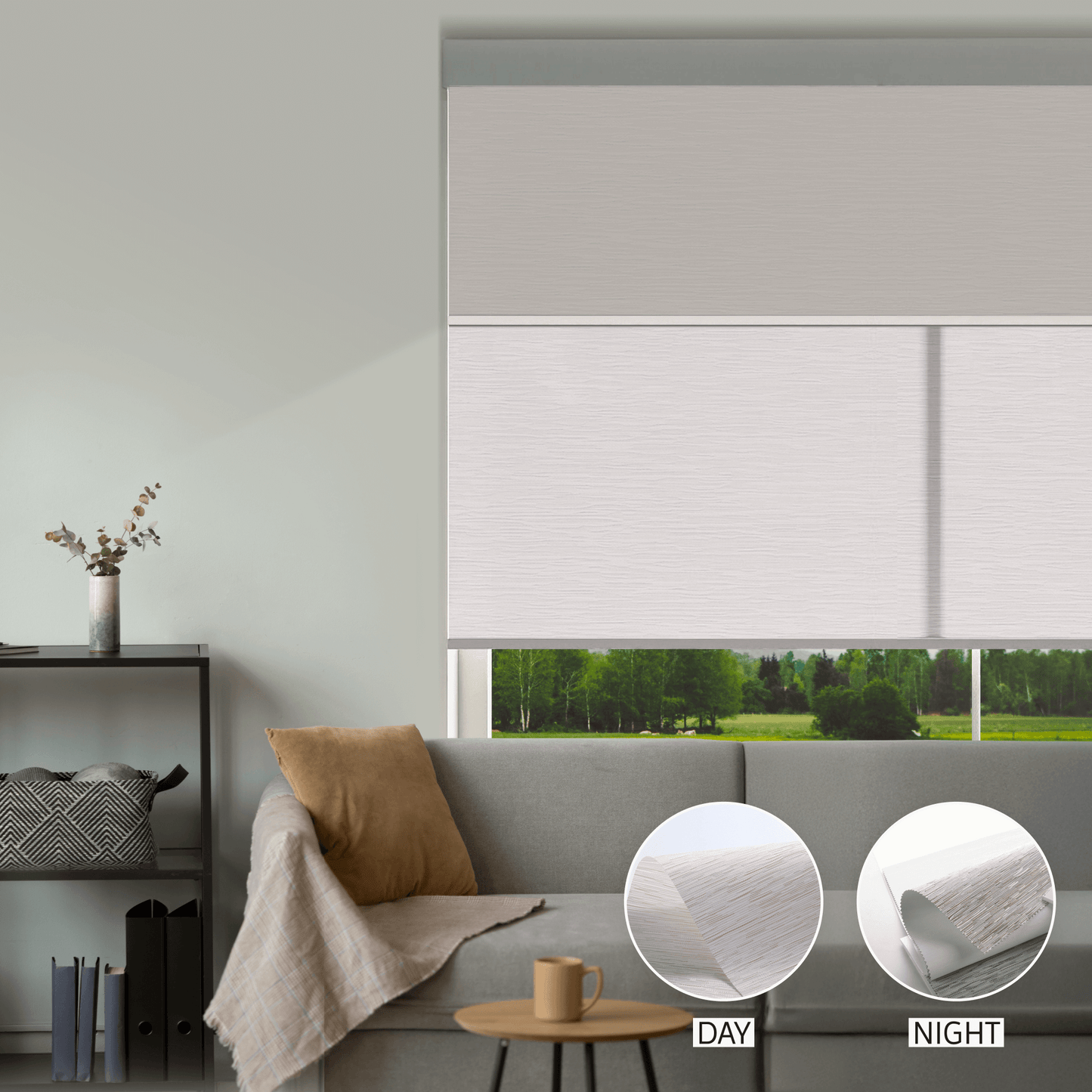 Cross Weave Day & Night Roller (Light Filtering + Blackout)