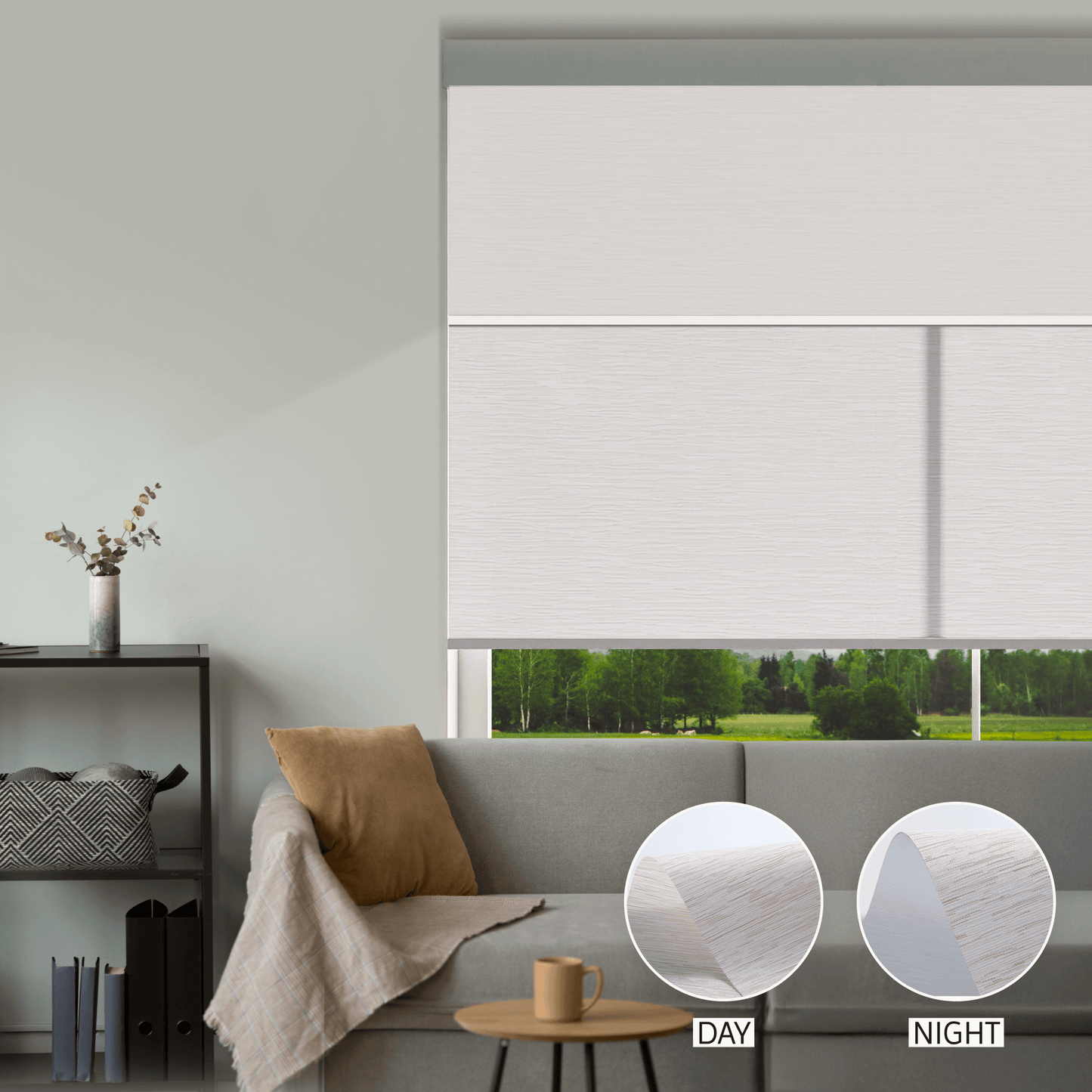 Cross Weave Day & Night Roller (Light Filtering + Blackout)