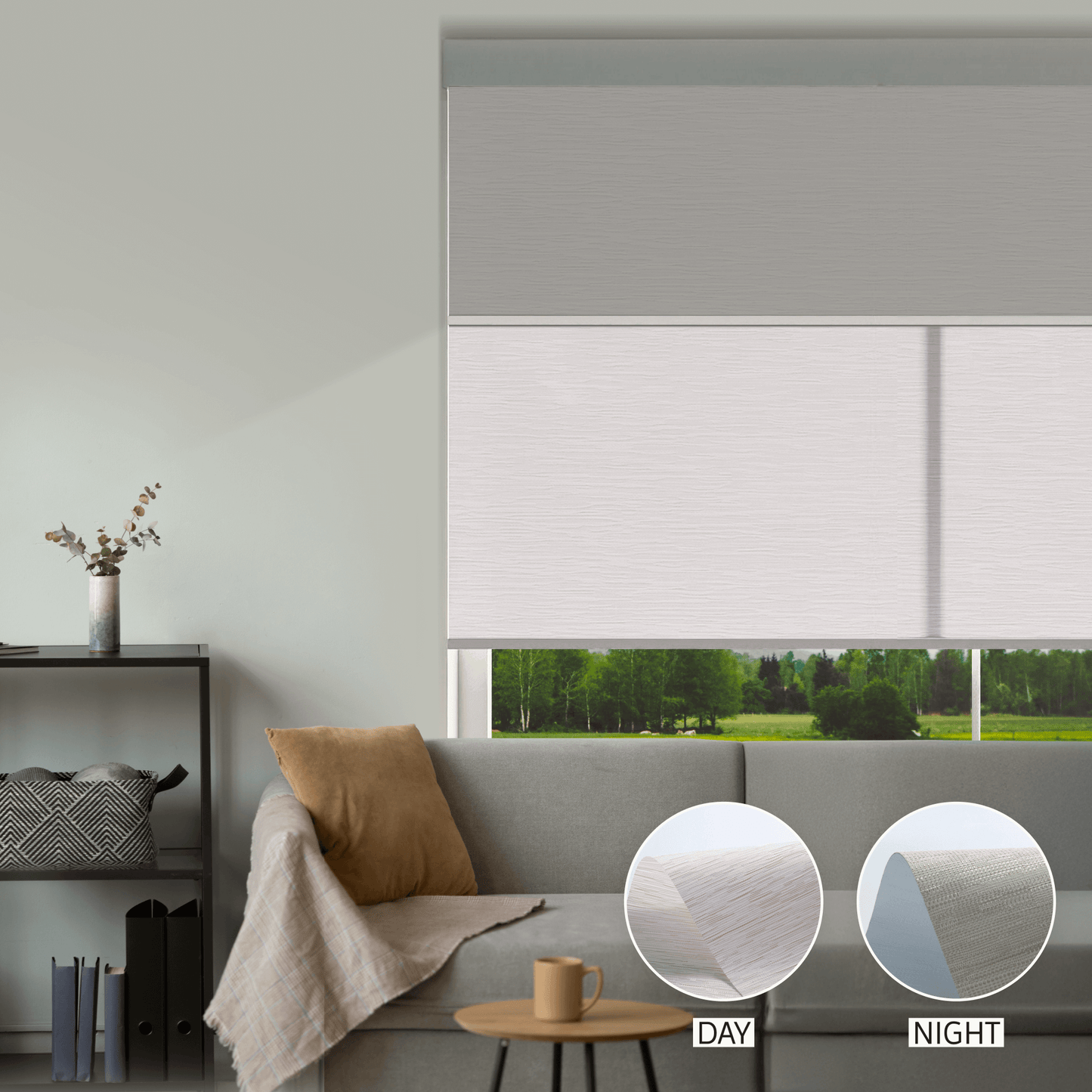 Cross Weave Day & Night Roller (Light Filtering + Blackout)