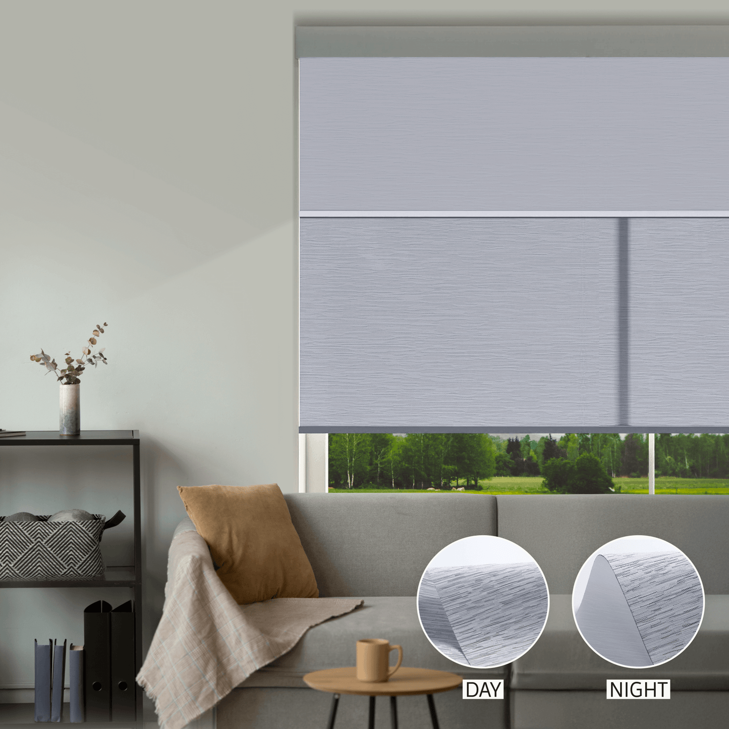 Cross Weave Day & Night Roller (Light Filtering + Blackout)