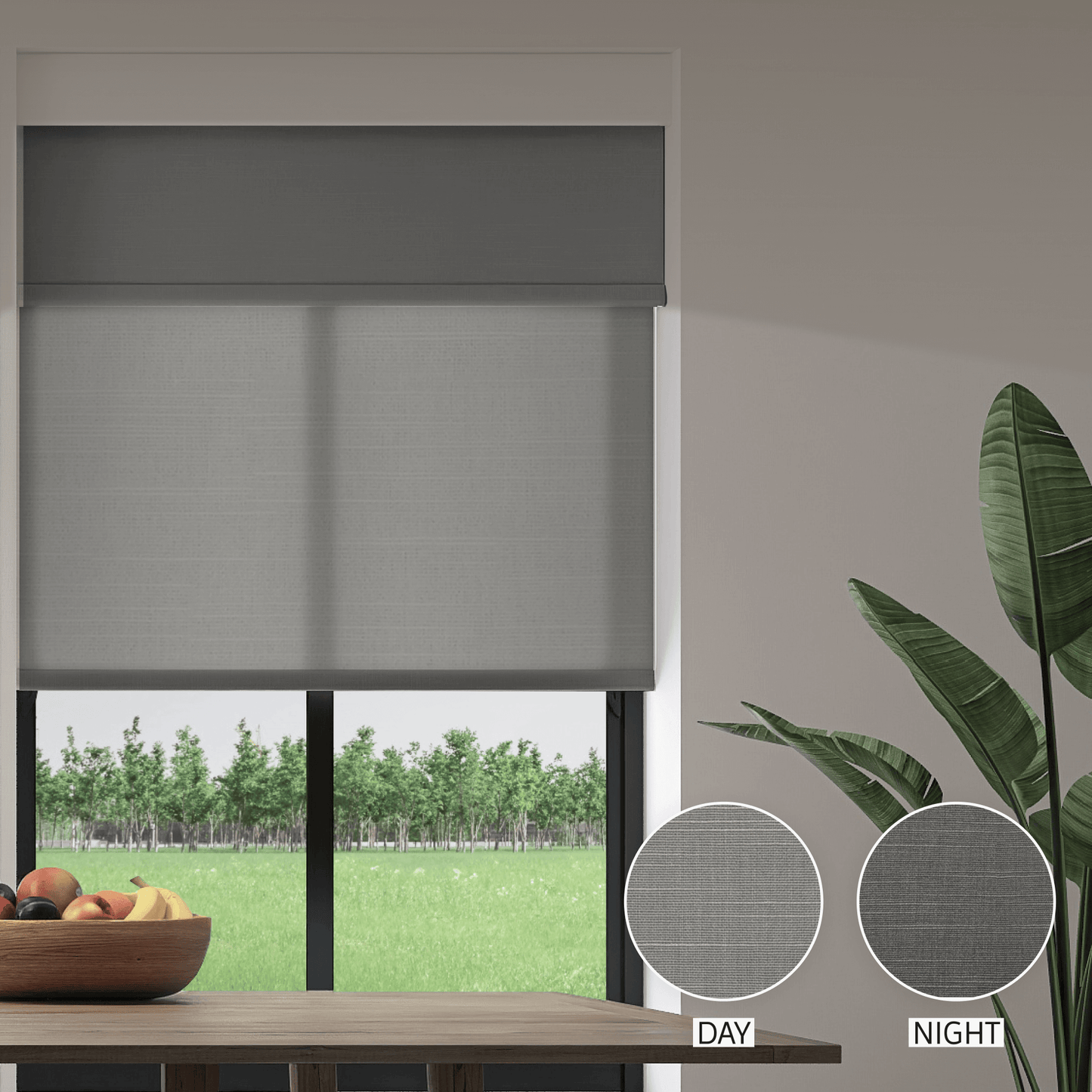 Linen Weave Day & Night Roller (Light Filtering + Blackout)