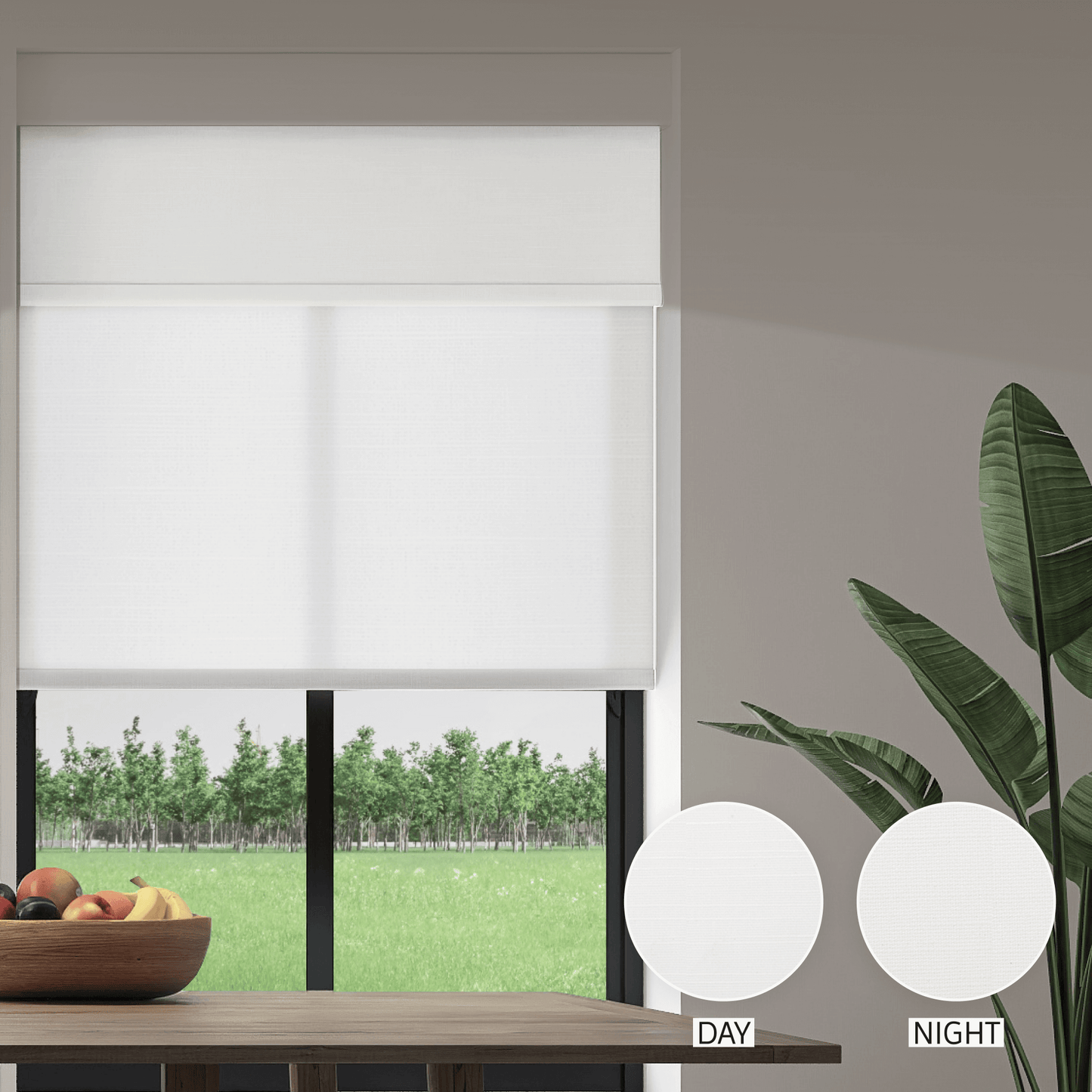 Linen Weave Day & Night Roller (Light Filtering + Blackout)