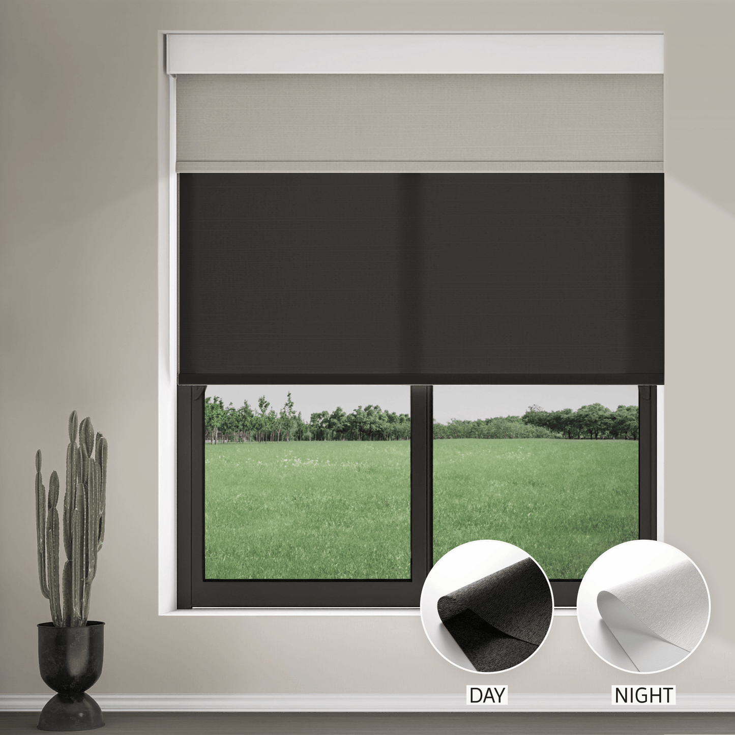 Pearl Day & Night Roller (Light Filtering + Blackout)