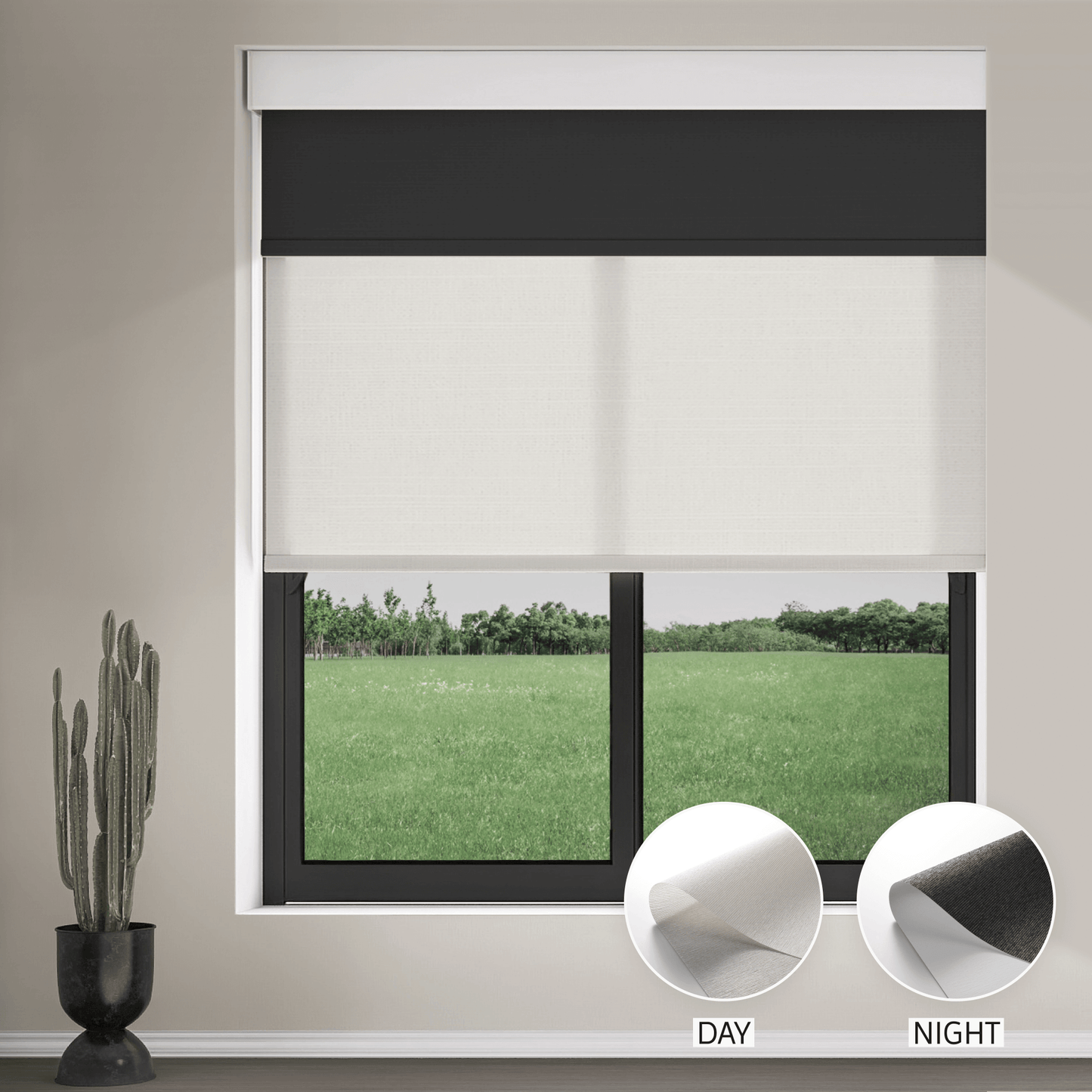 Pearl Day & Night Roller (Light Filtering + Blackout)