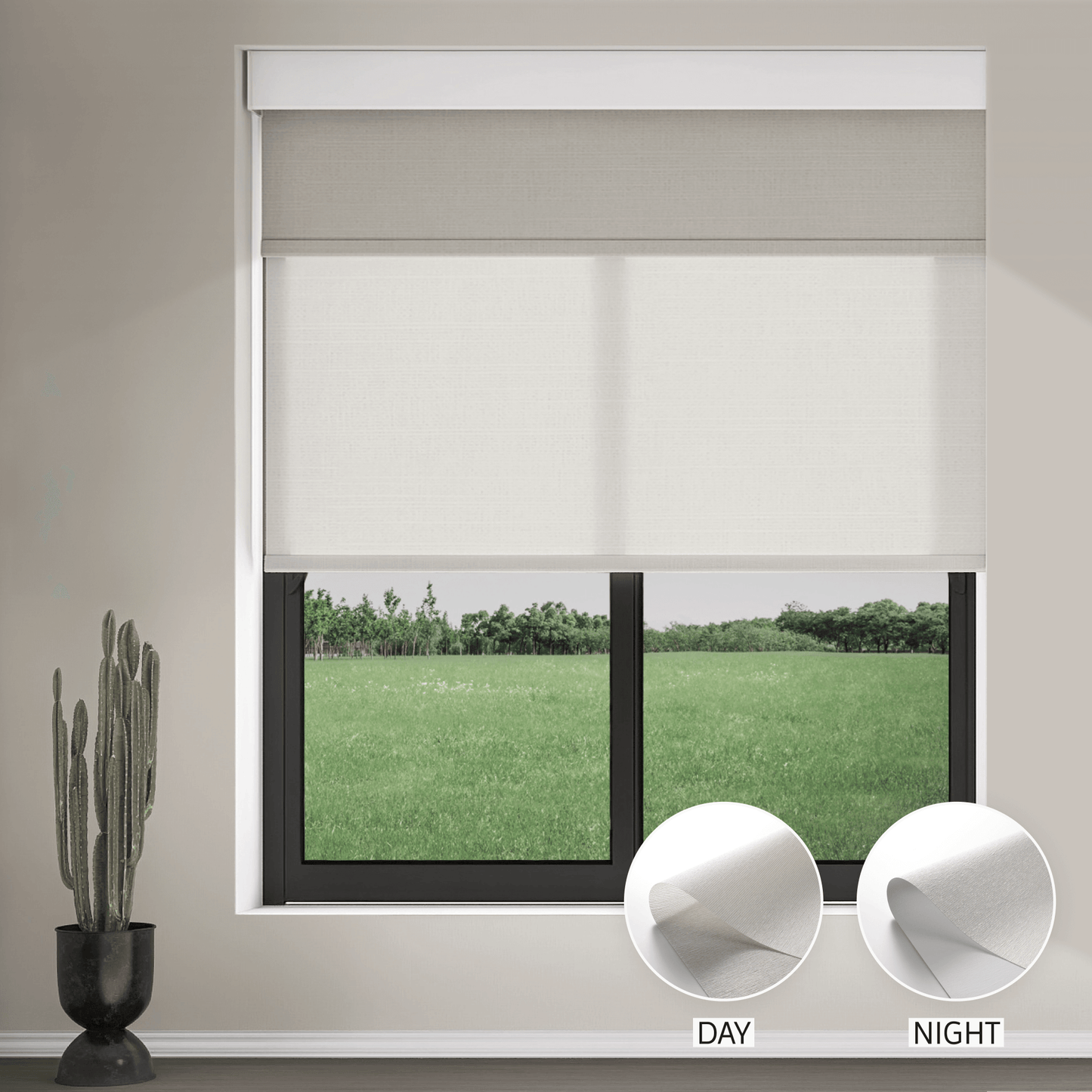 Pearl Day & Night Roller (Light Filtering + Blackout)