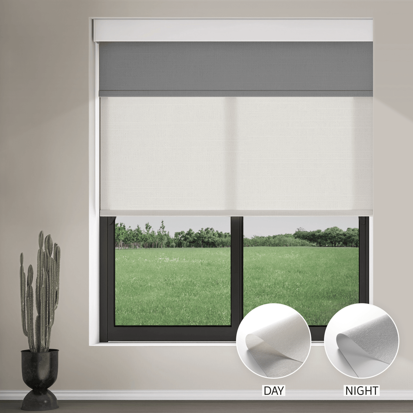 Pearl Day & Night Roller (Light Filtering + Blackout)