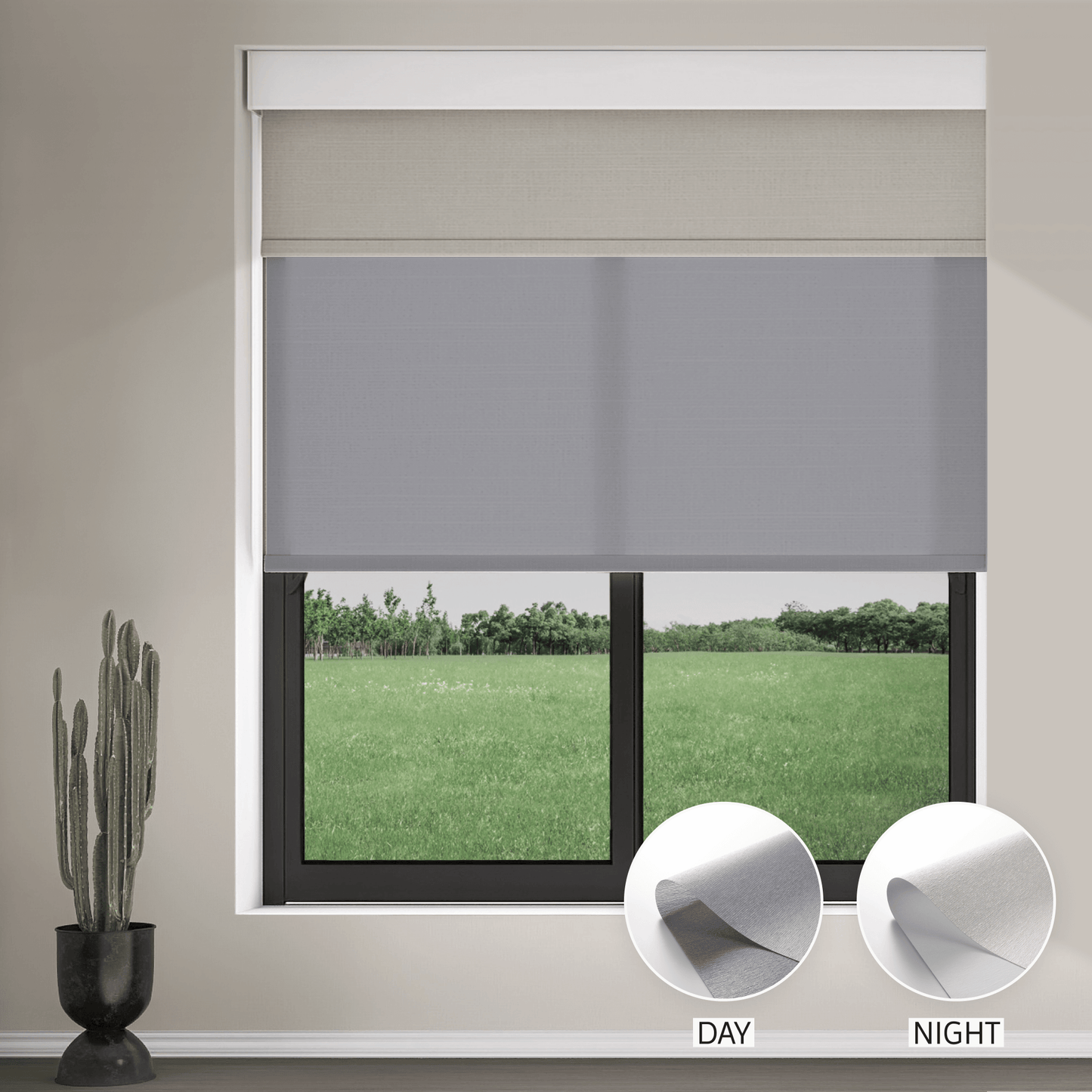 Pearl Day & Night Roller (Light Filtering + Blackout)