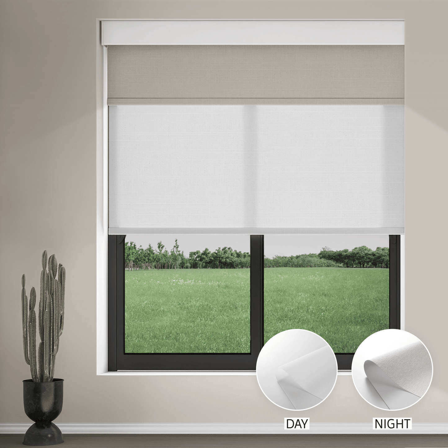 Pearl Day & Night Roller (Light Filtering + Blackout)