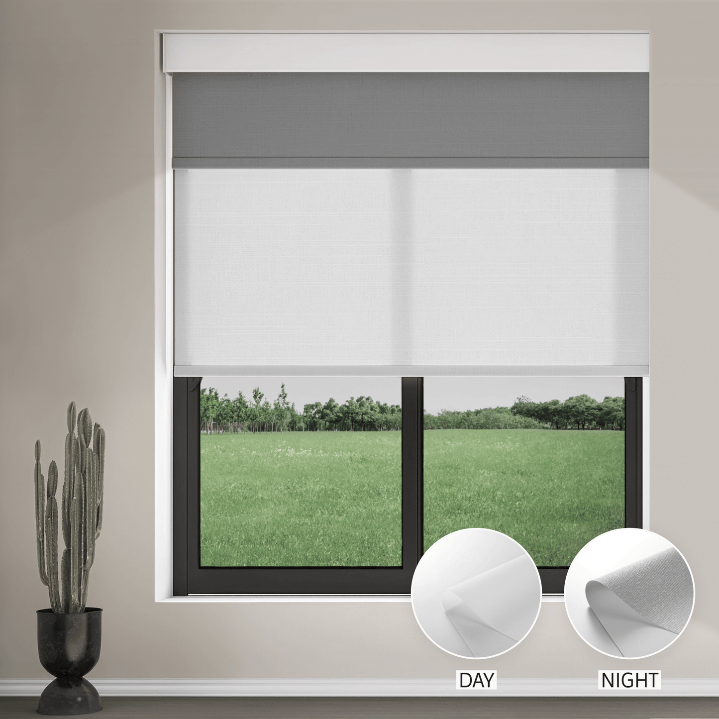 Pearl Day & Night Roller (Light Filtering + Blackout)